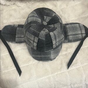 Kangol kids grey plaid trapper hat